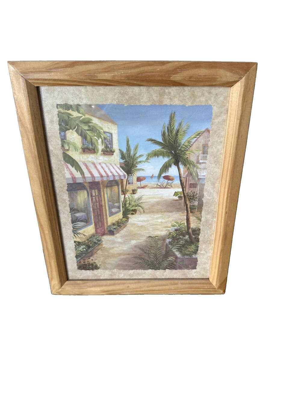 Beach Wall Art Print By Vivian Flasch “Down The Shore I” Plus Wood Frame